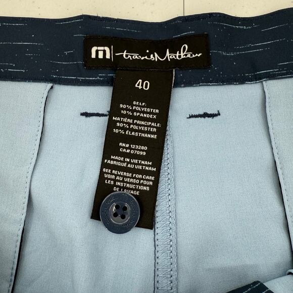 NWT Travis Mathew Solo Trip Dress Blues Eco Hybrid Performance Shorts, Size 40 - Picture 7 of 11
